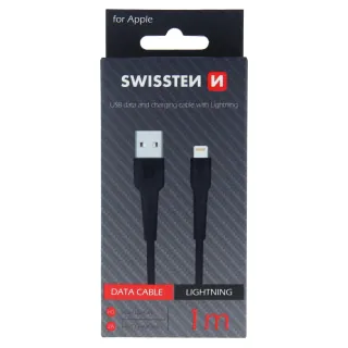 Datový Kabel Swissten Usb / Lightning 1,0 M Černý 8595217466227