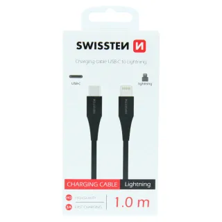 Nabíjecí Kabel Swissten Usb-C / Lightning 1,0 M Černý 8595217471917