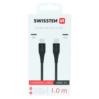 Nabíjecí Kabel Swissten Usb-C / Usb-C 1,0 M Černý 8595217471931