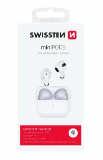 Bluetooth Tws Sluchátka Swissten Minipods Bílá 8595217478848