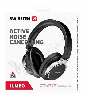 Bluetooth Stereo Sluchátka Swissten Jumbo Anc Černá 8595217479791