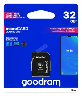 Karta paměťová GOODRAM microSD 32 GB UHS-I bez adaptéru - GoodRAM microSD class 10 32GBM1A0-0320R12